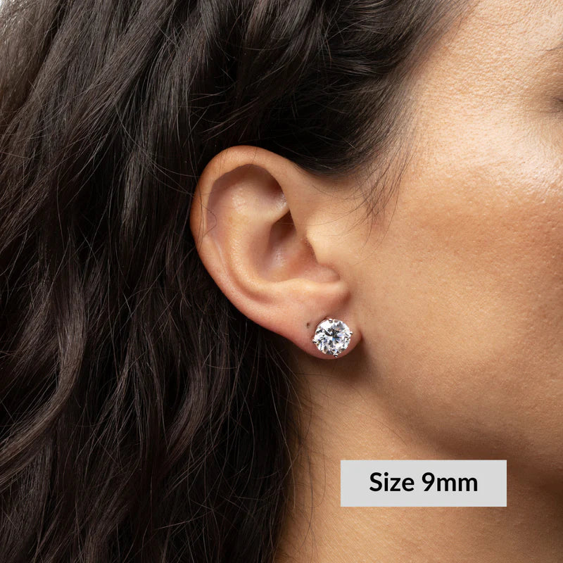 Brinco Solitário 4 Garras Moissanite