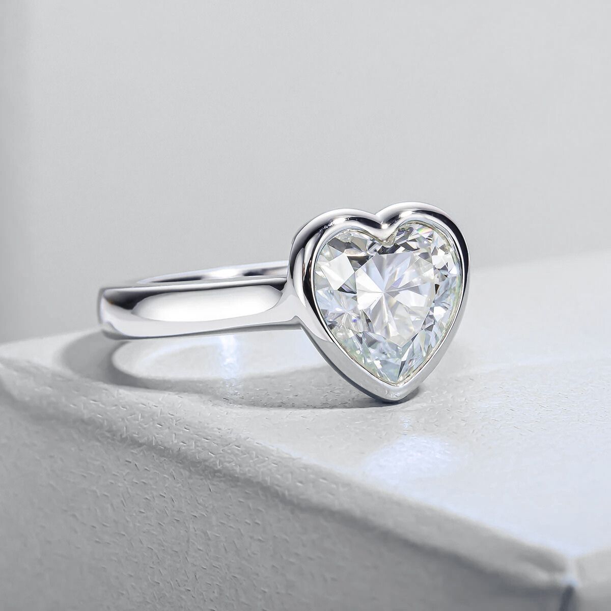 Solitário Coração Moissanite