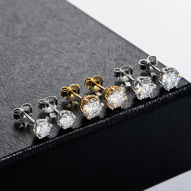 Brinco Solitário 6 Garras Moissanite