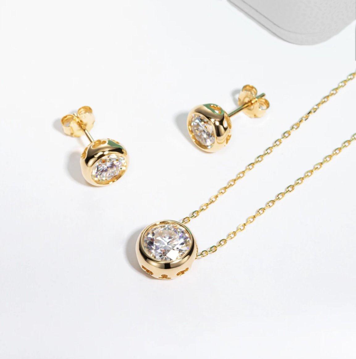 Brinco Lunar Gold Moissanite