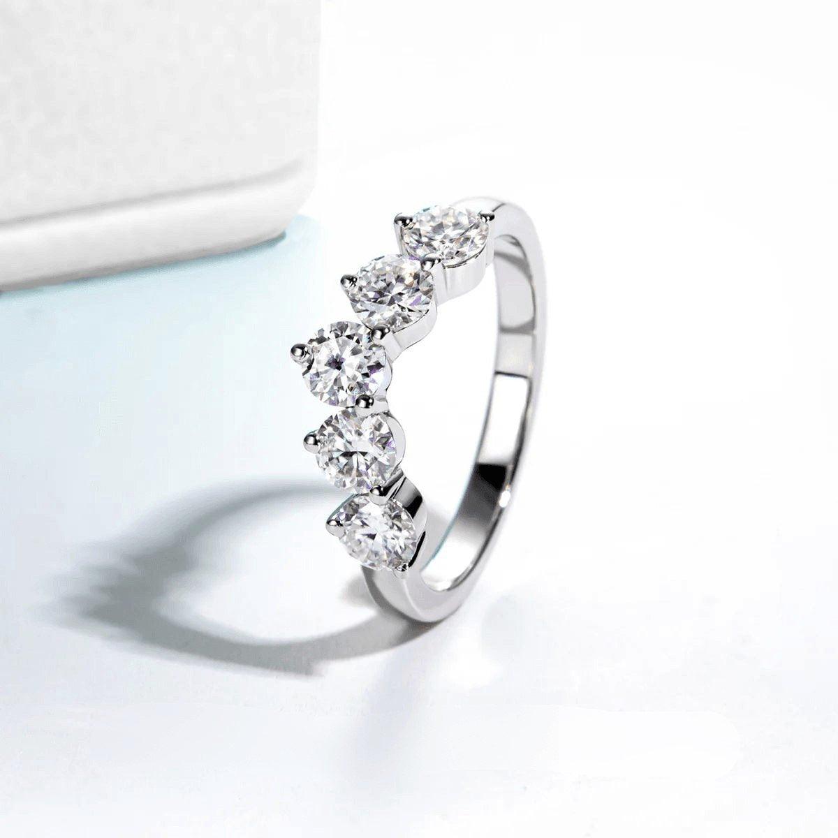 Meia Aliança Aurora Moissanite