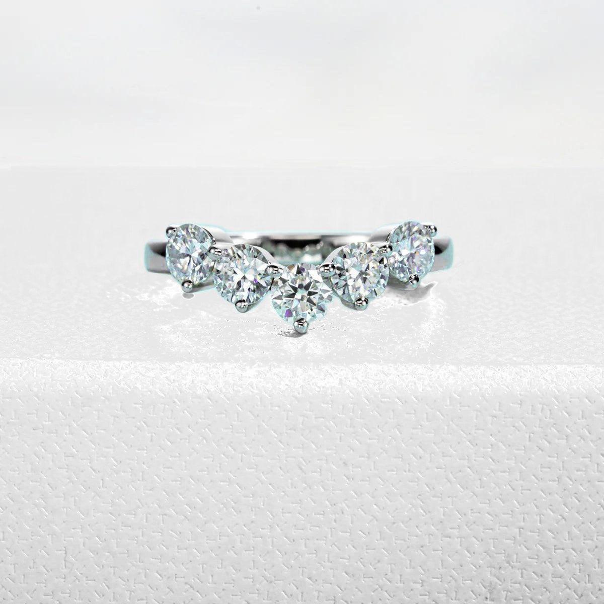 Meia Aliança Aurora Moissanite