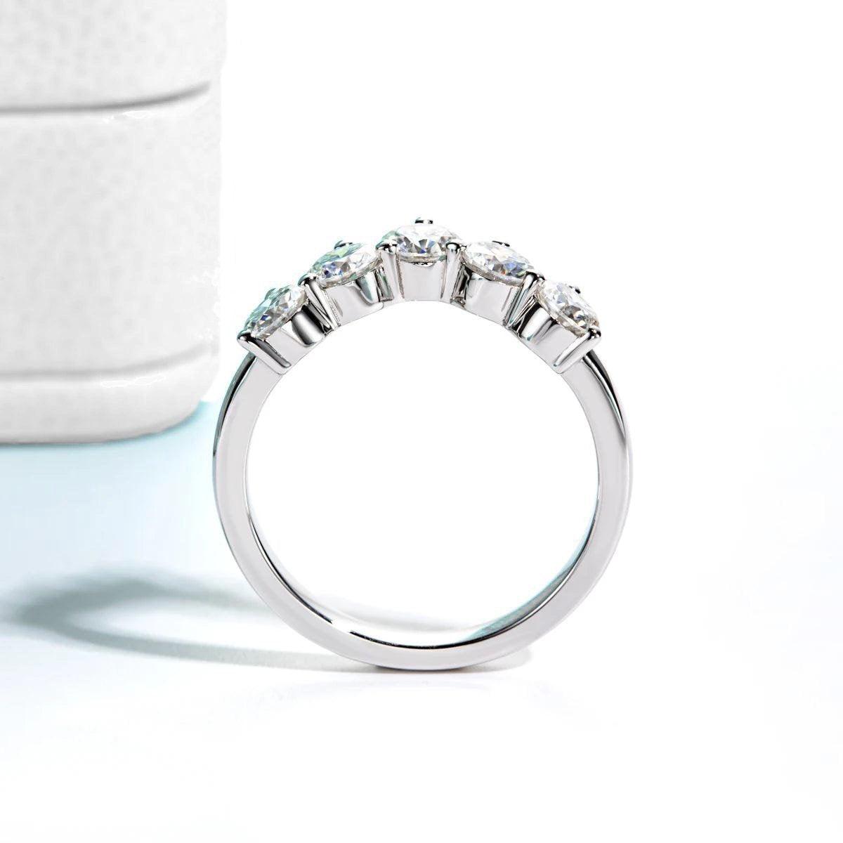 Meia Aliança Aurora Moissanite